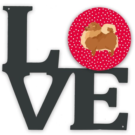 Carolines Treasures 11.5 x 11.75 in. Pomeranian Love Metal Artwork Wall Decor CK5945WALV